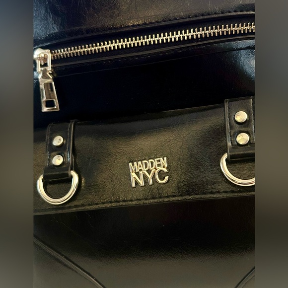 Madden NYC Faux Leather Dome Ring Backpack Black NWT - Picture 8 of 8